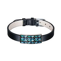 Браслет Fiore Luna на кожаном черном ремешке, CB03209-1A S